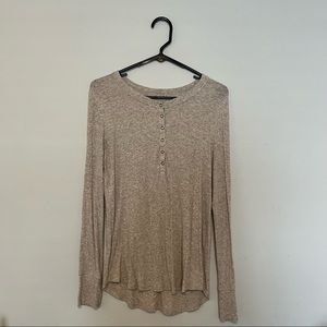 Aerie Ribbed Henley Long Sleeve Shirt